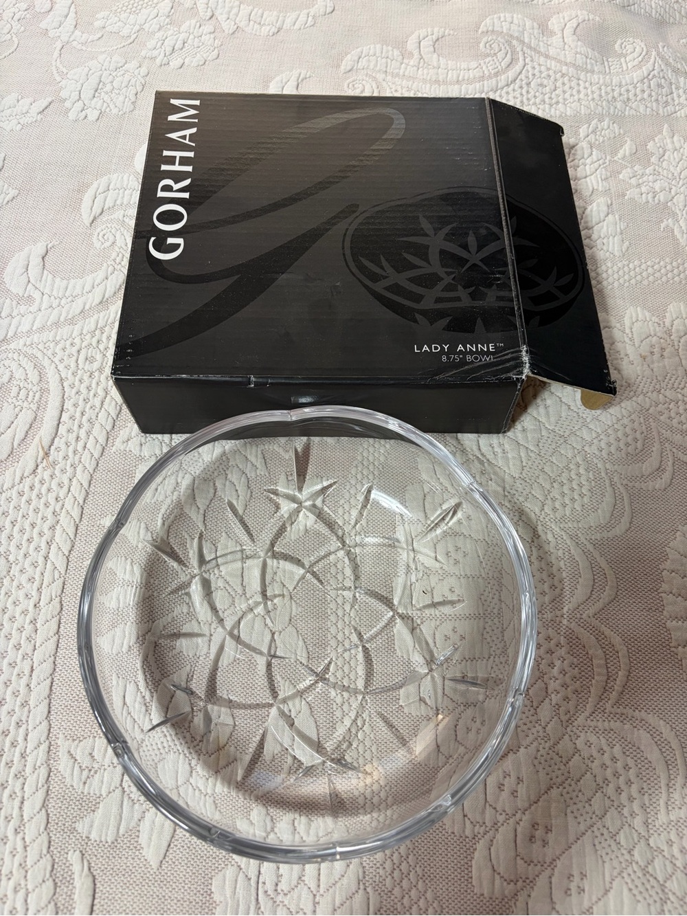 Gorham Lady Anne 8.75 cut glass bowl NWT - gifts quiet luxury classic hostess